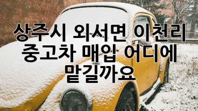 상주시 외서면 이천리 중고차 매입, 어디에 맡길까요?